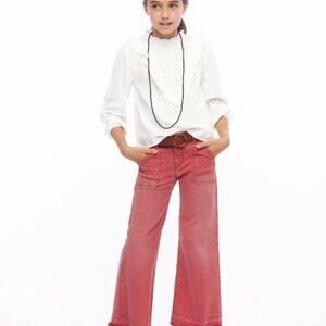 Nicoli Terracotta Wide Leg Jeans Pants 14 Girls